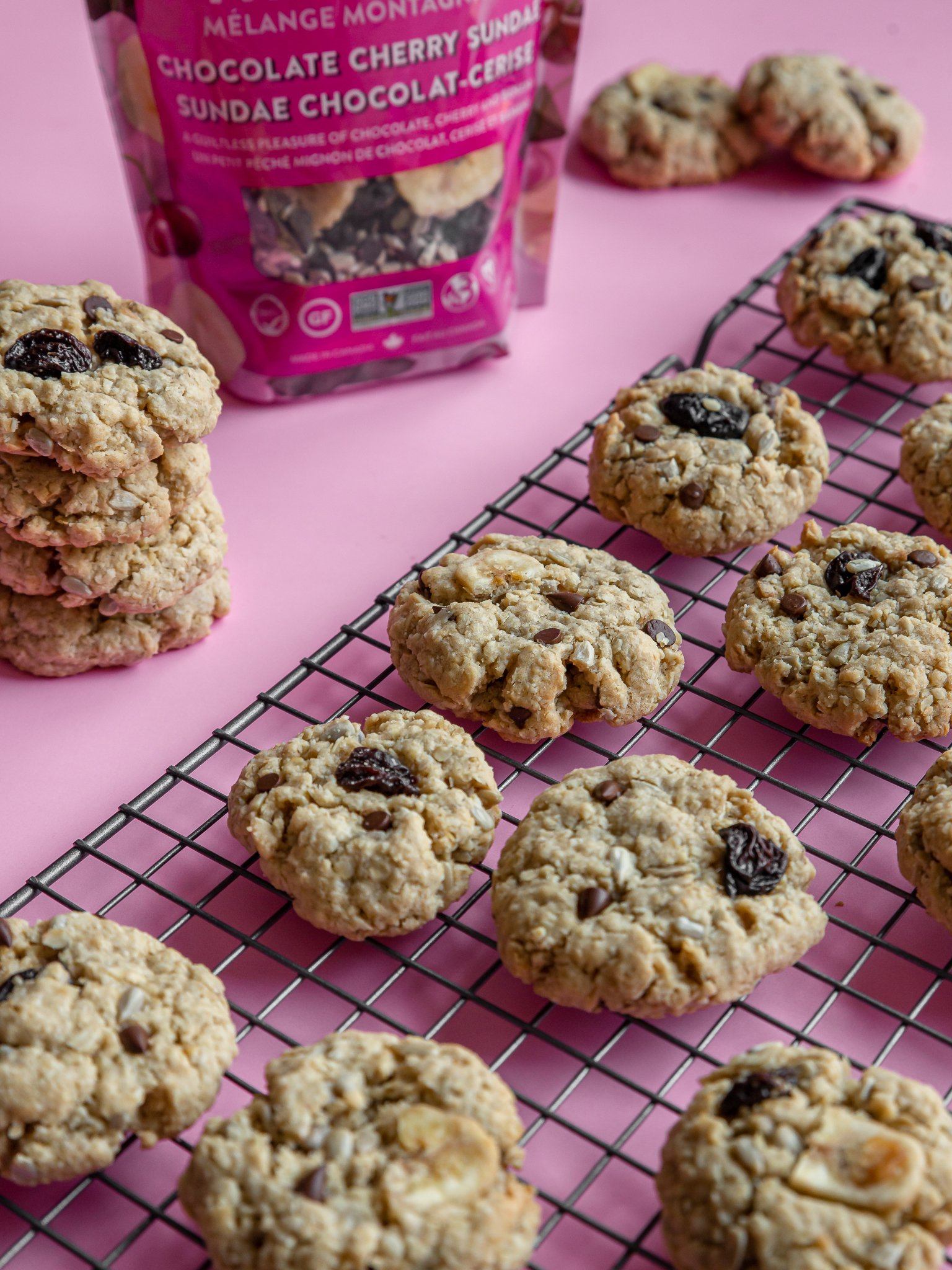 Chocolate Cherry Sundae Trail Mix Cookies (Gluten-free, Vegan, Dairy-free, Allergen-friendly)