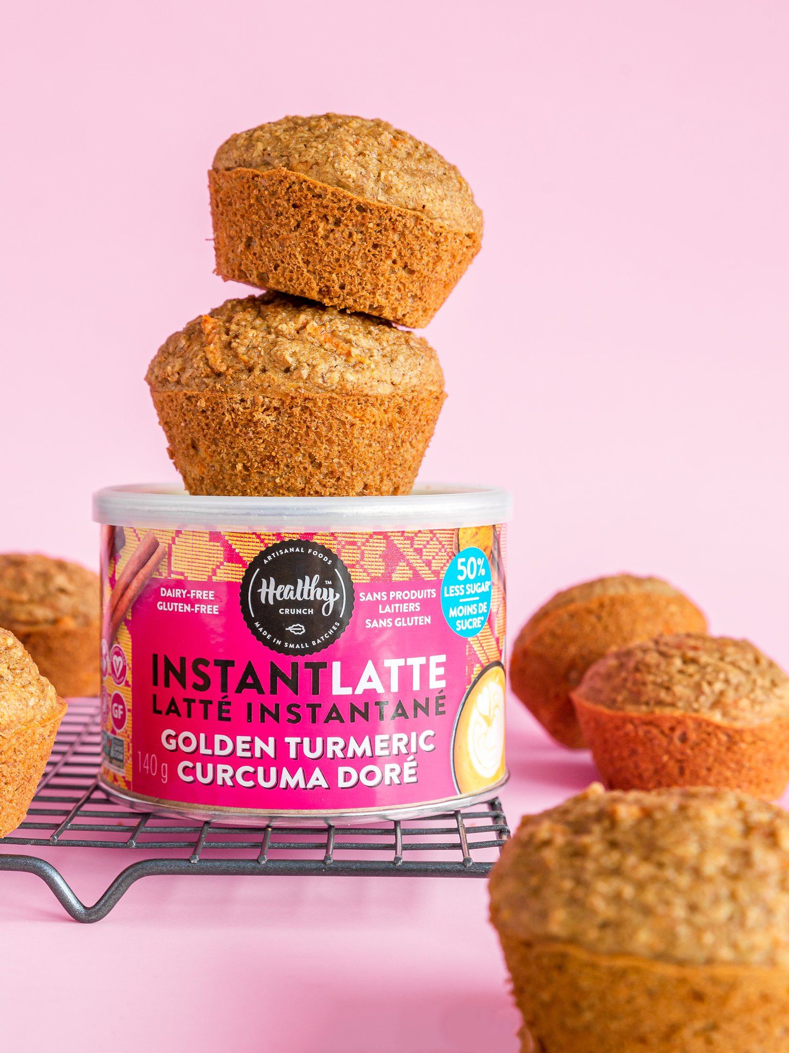 Golden Turmeric Carrot Muffins (Gluten-free, Vegan, Dairy-free, Allergen-friendly)