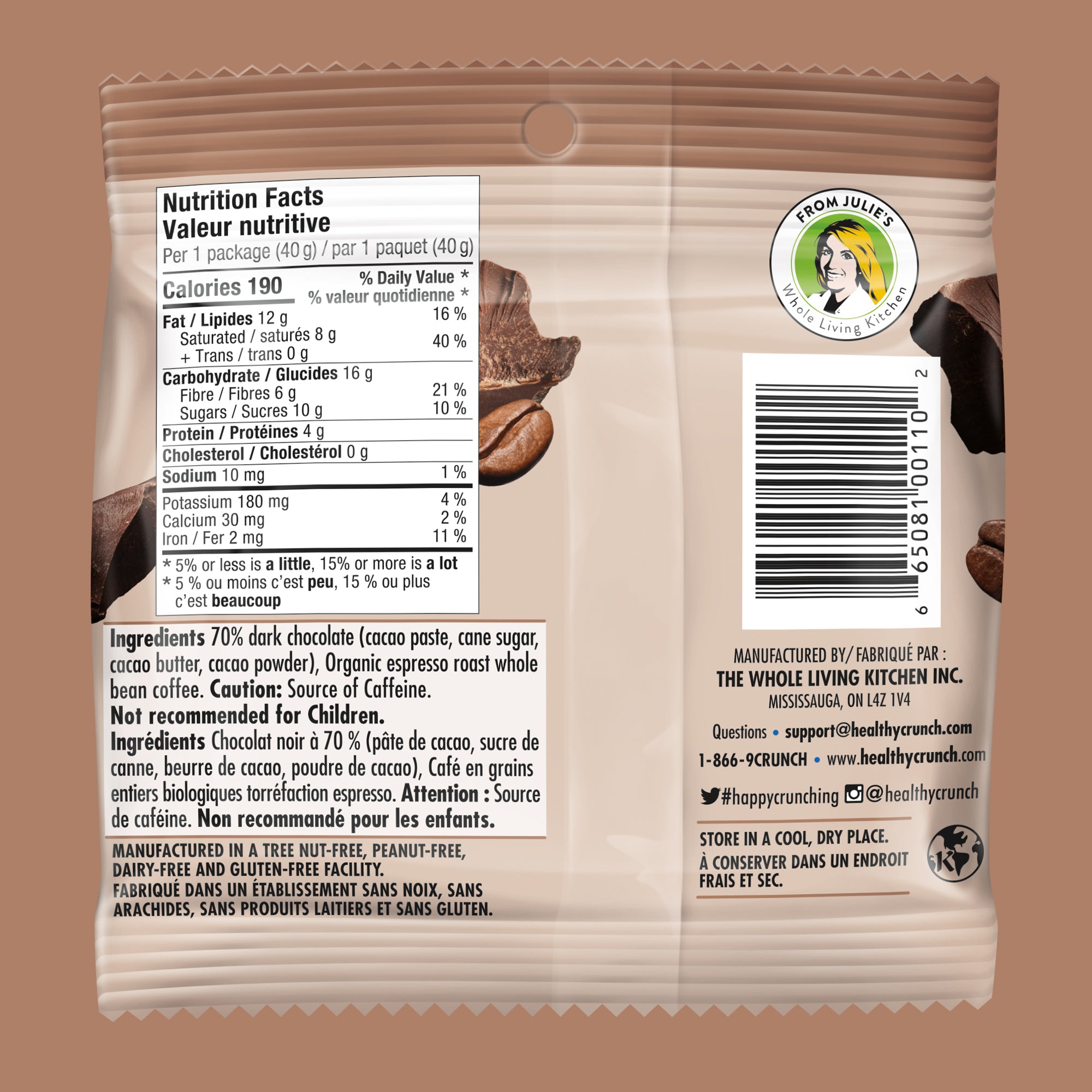 Organic Espresso Coffee Beans Dark Chocolate Superfoods Single Serve