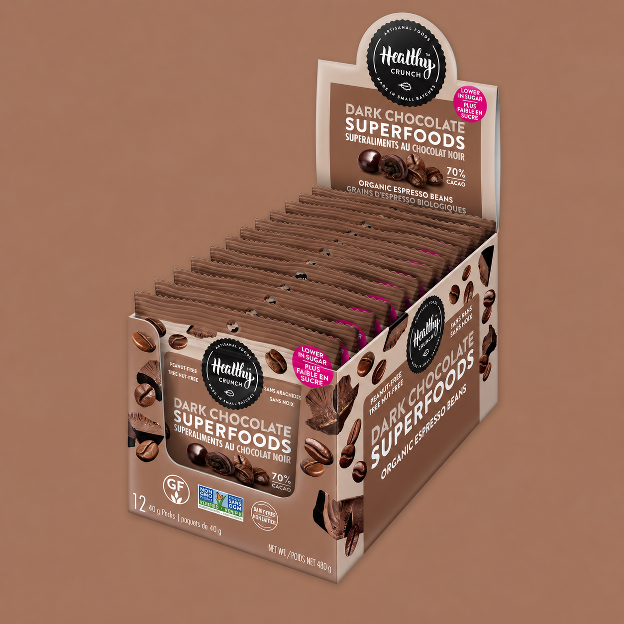 Organic Espresso Coffee Beans Dark Chocolate Superfoods Single Serve