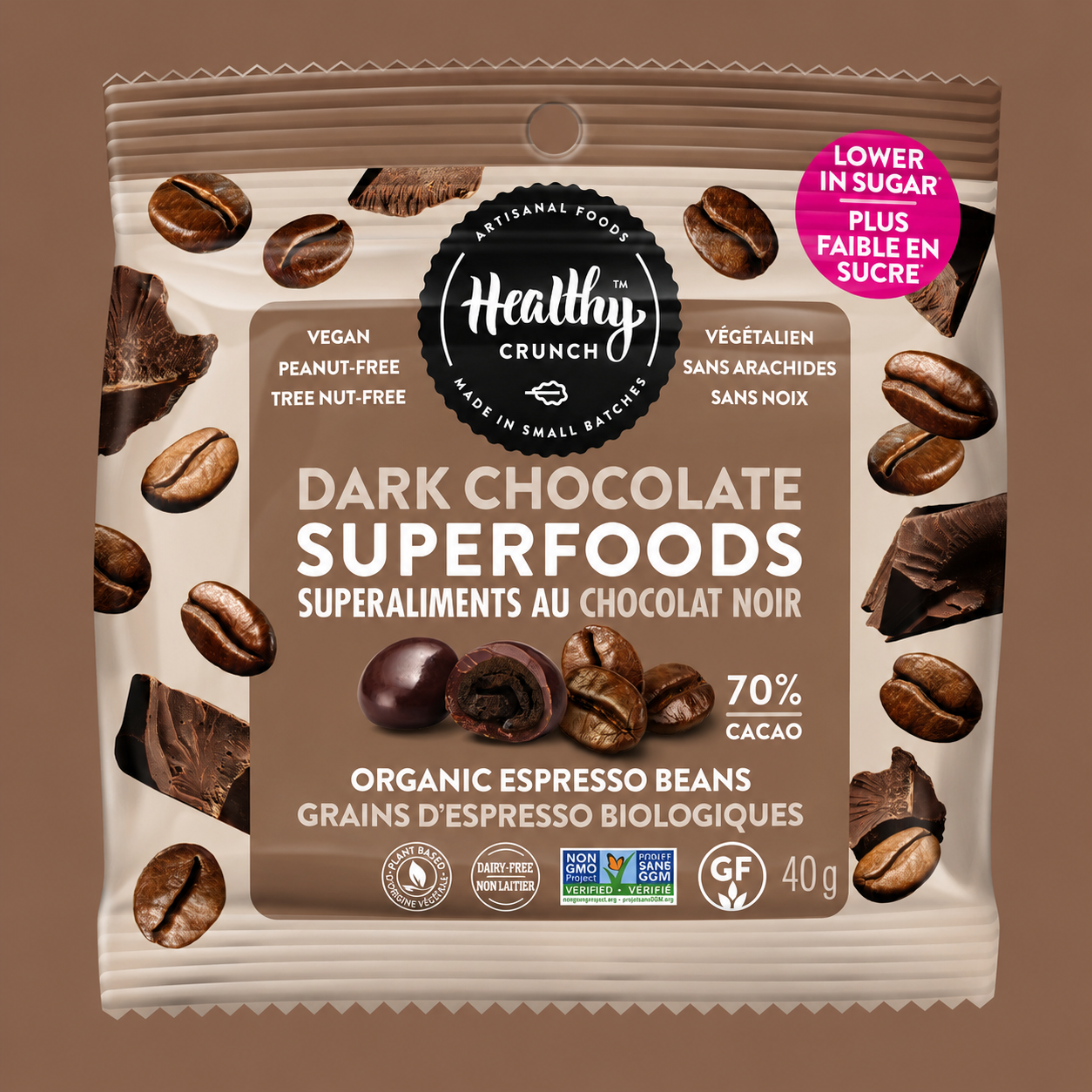 Organic Espresso Coffee Beans Dark Chocolate Superfoods Single Serve
